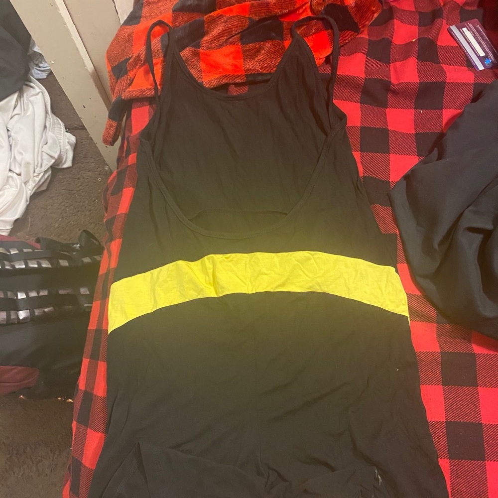 Black and yellow back out one piece romper - Picture 2 of 2